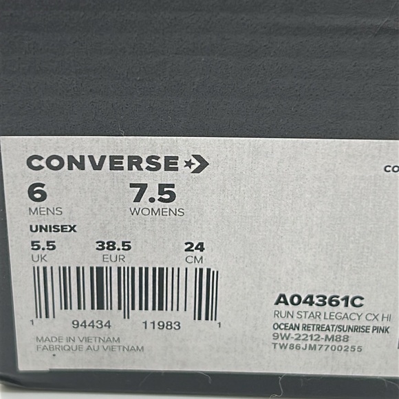Converse Run Star Legacy CX Hi Ocean Retreat Sunrise Pink 7.5 Women / 6 Men NWT - Picture 12 of 12